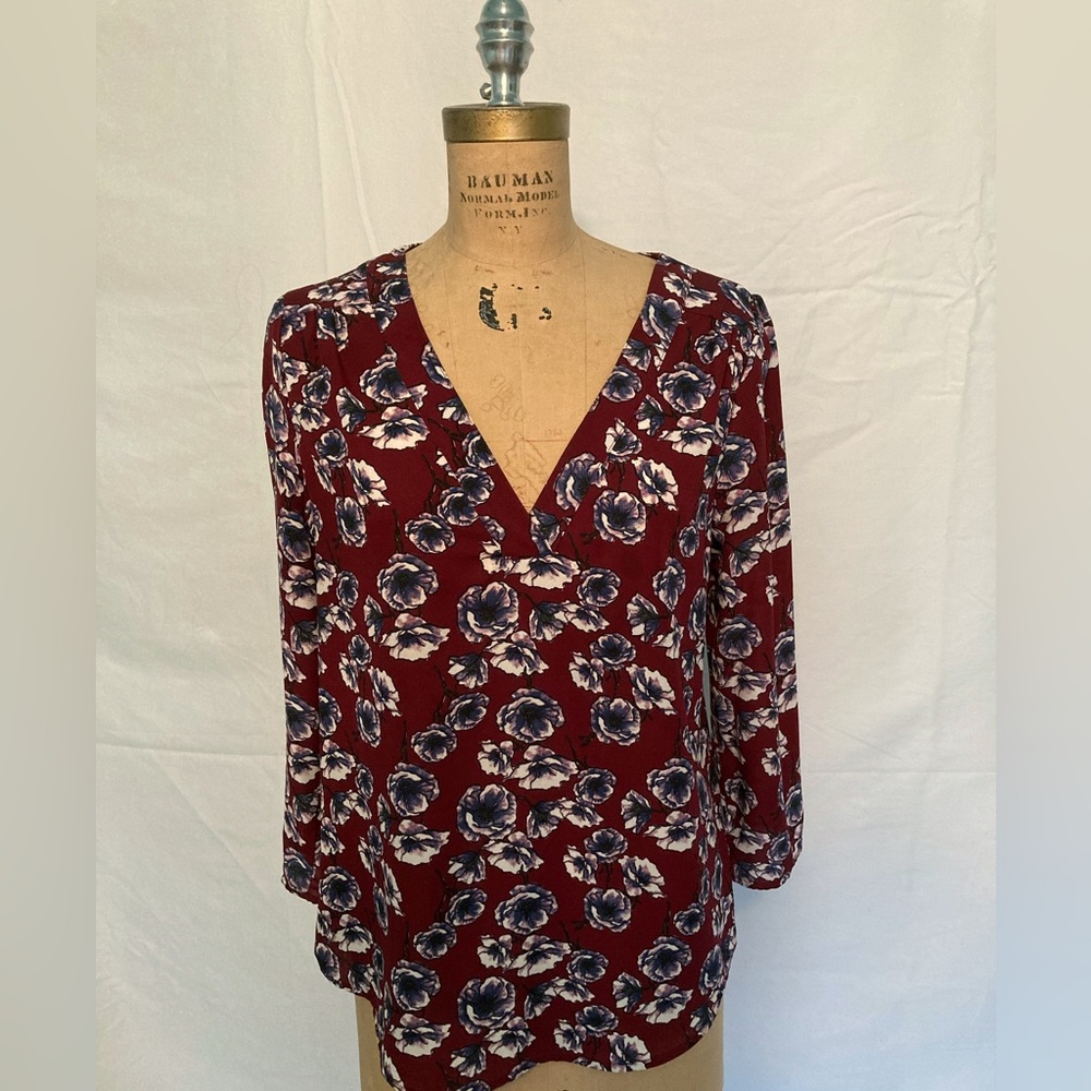 Hinge long-sleeved, floral top - Medium